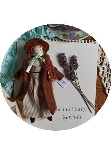 Lizzy Bennet, muñeca de tela, 2023
